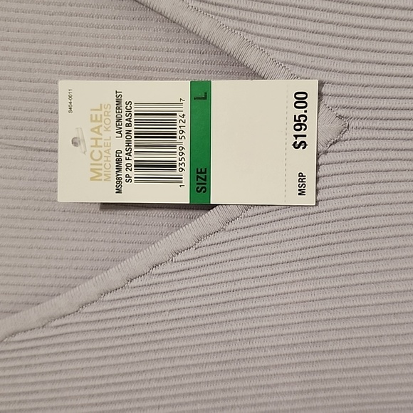 NWT Michael Michael Kors Lavender Mist Size Large Ribbed Dress - Picture 11 of 16